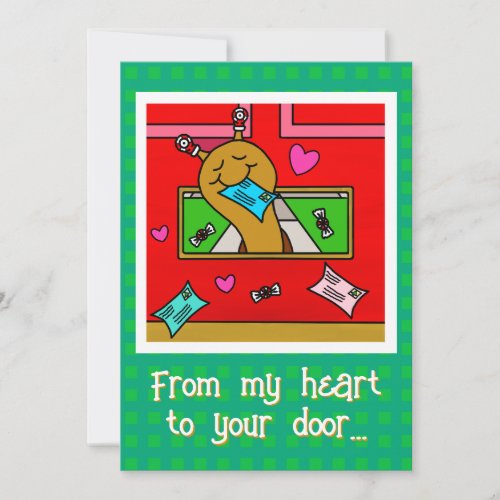 Cute Snail Christmas Mail Holiday Card