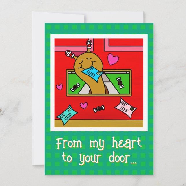 Cute Snail Christmas Mail  Holiday Card (Front)