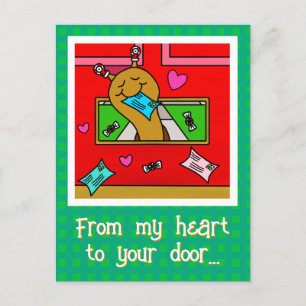 Cute Snail Christmas Mail Holiday Postcard