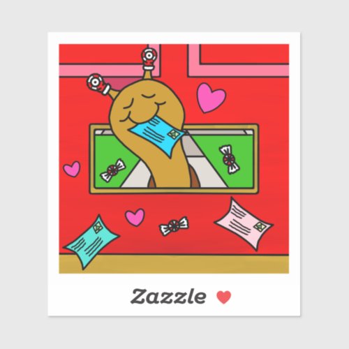 Cute Snail Christmas Mail Vinyl Sticker