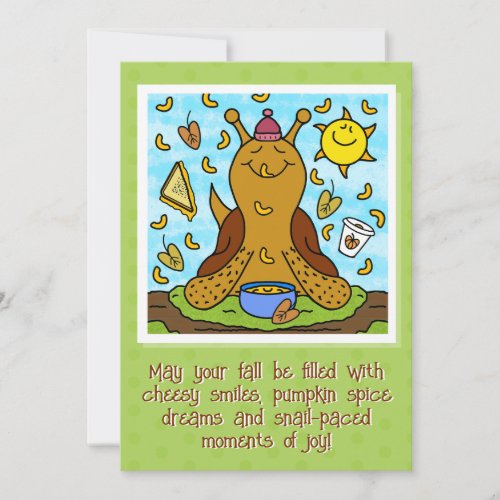❤️ Cute Snail Comfort Food Happy Fall  Card