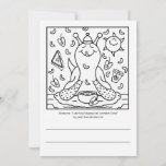 Cute Snail Comfort Food Happy Fall Coloring Card
