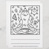 Cute Snail Comfort Food Happy Fall Coloring Page (Front/Back)
