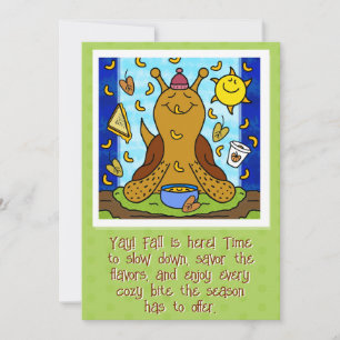 Cute Snail Comfort Food Happy Fall Equinox Card