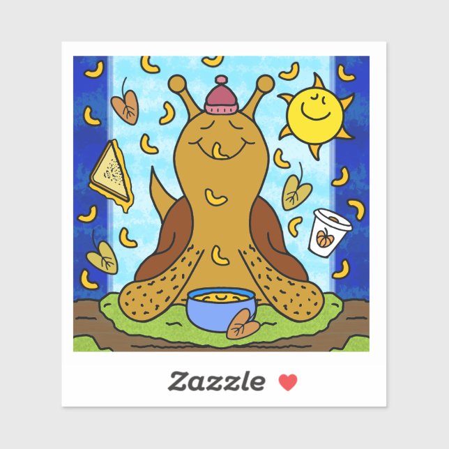 Cute Snail Comfort Food Happy Fall Equinox  Sticker (Sheet)