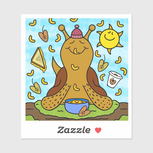 Cute Snail Comfort Food Happy Fall Vinyl Sticker (Sheet)