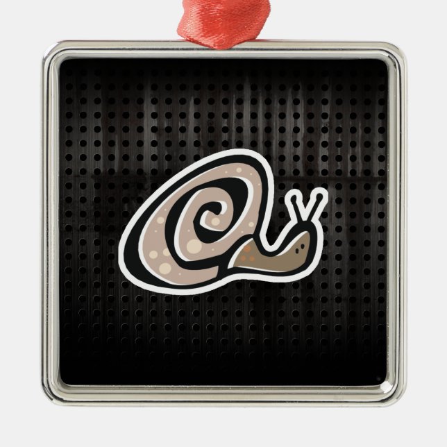 Cute Snail; Cool Metal Ornament (Front)