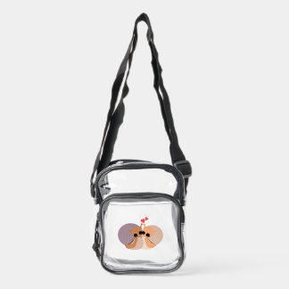Cute Snail Couple Clear Crossbody Bag