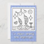 Cute Snail Disco Ball Happy New Year Coloring  Holiday Card