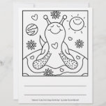 Cute Snail Enjoys Earth Day Coloring Page