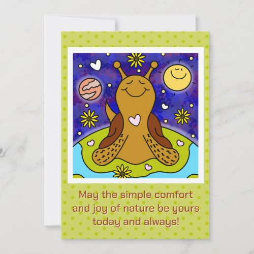 ❤️ Cute Snail Enjoys Earth Day  Holiday Card