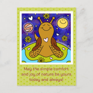 Cute Snail Enjoys Earth Day Holiday Postcard