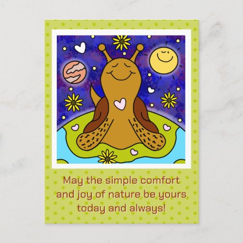Cute Snail Enjoys Earth Day Holiday Postcard