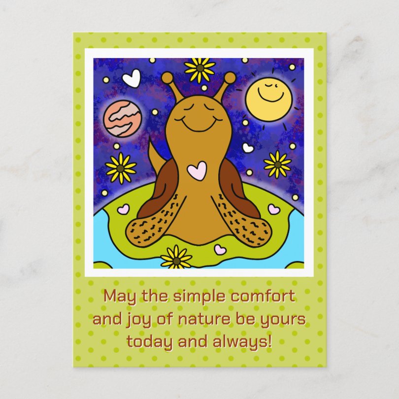 Cute Snail Enjoys Earth Day Holiday Postcard