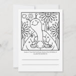 Cute Snail Fall Sunflower Garden Coloring Card