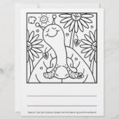 Cute Snail Fall Sunflower Garden Coloring Page (Front)