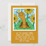 Cute Snail Fall Sunflower Garden Thinking Of You   Card