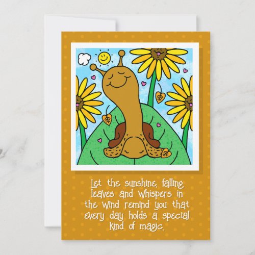 ❤️ Cute Snail Fall Sunflower Garden Thinking Of You   Card
