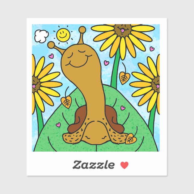 Cute Snail Fall Sunflower Garden Vinyl Sticker (Sheet)