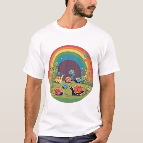 Cute Snail Family T_Shirt