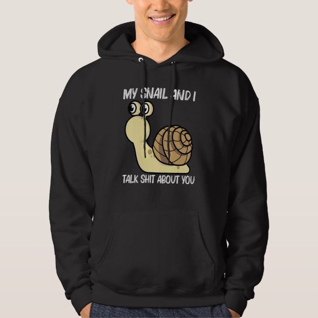 Cute Snail For Men Women Land Sea Freshwater Snail Hoodie (Front)