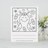 Cute Snail Get Well Soon Coloring Page (Standing Front)