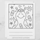 Cute Snail Get Well Soon Coloring Page (Front)