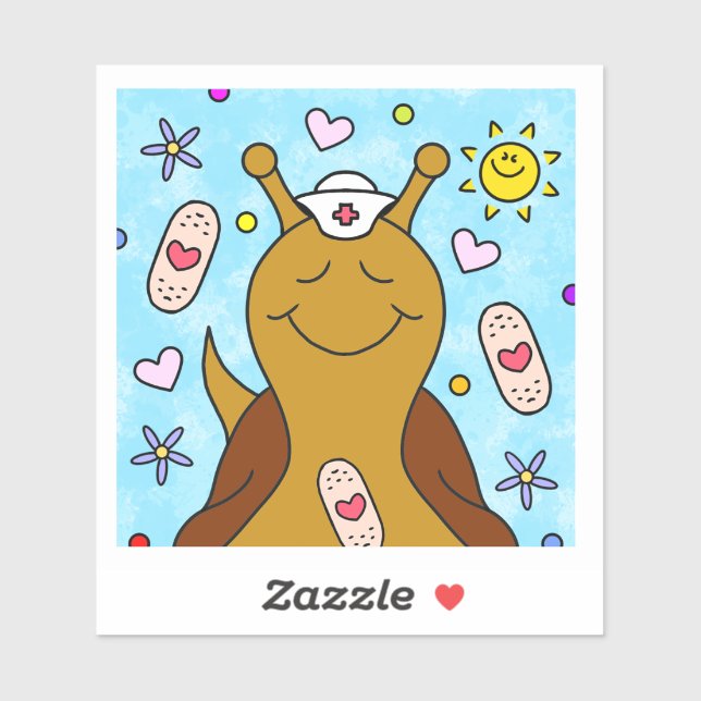 Cute Snail Get Well Soon Vinyl Sticker (Sheet)