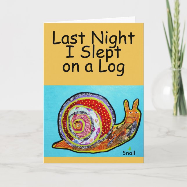Cute Snail Greeting Card (Front)