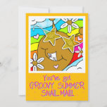 ❤️ Cute Snail Groovy Summer Mail Hello Greeting Card