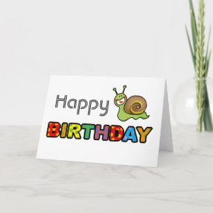 Cute snail happy birthday card