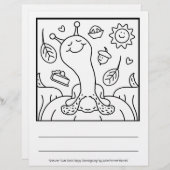 Cute Snail Happy Thanksgiving Coloring Page (Front/Back)