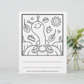 Cute Snail Happy Thanksgiving Coloring Page (Standing Front)
