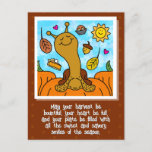 Cute Snail Happy Thanksgiving Holiday Postcard