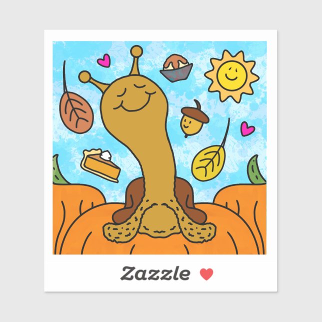 Cute Snail Happy Thanksgiving Vinyl Sticker (Sheet)