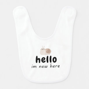 Cute Snail Hello I'm New Baby Bib