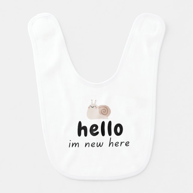 Cute Snail Hello I'm New Baby Bib (Front)