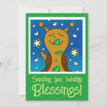 Cute Snail Holiday Blessings Coloring Card