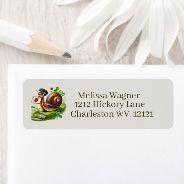 Cute snail mail mailing  label (Insitu)