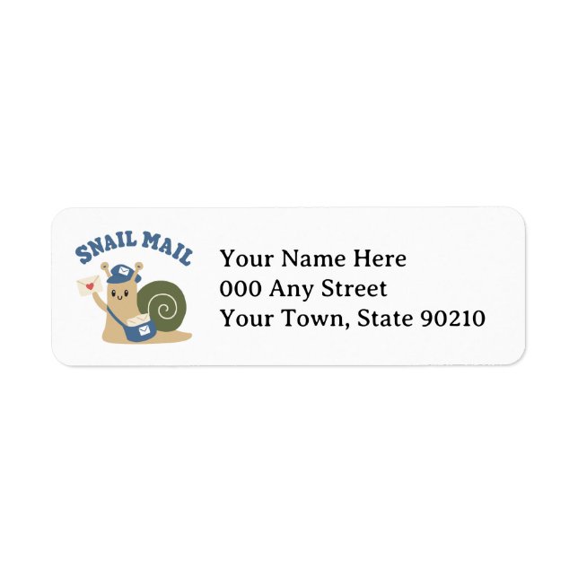 Cute Snail Mail Postman Label (Front)