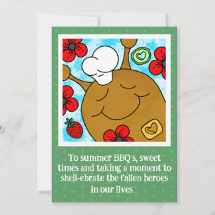 Cute Snail Memorial Day BBQ Holiday Card