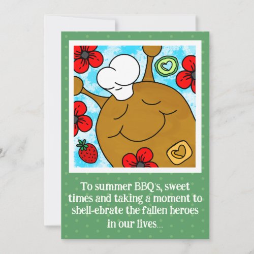 ❤️ Cute Snail Memorial Day BBQ Holiday Card