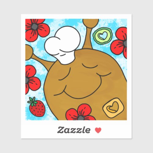 Cute Snail Memorial Day BBQ Vinyl  Sticker