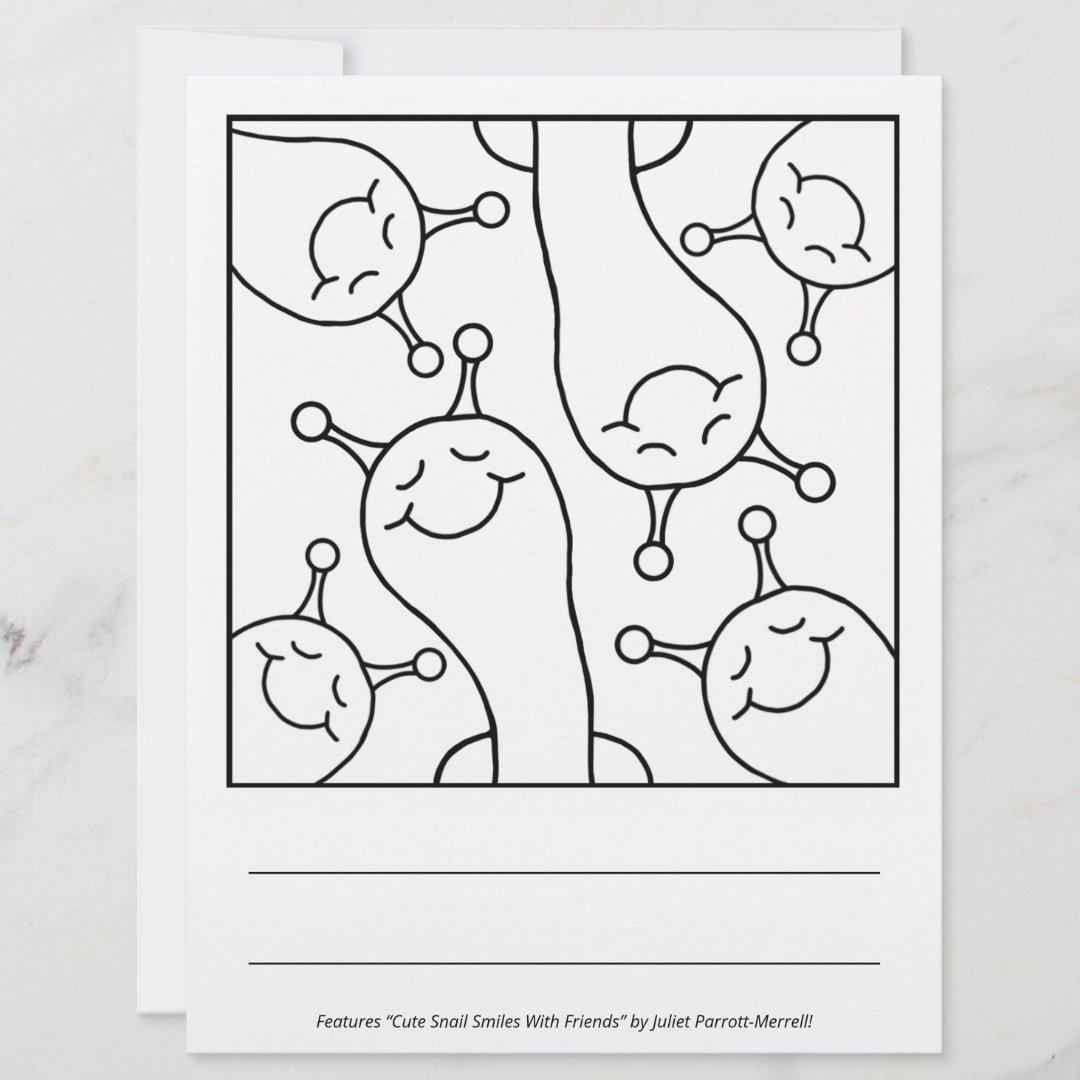 Cute Snail Miles Of Smiles Coloring Page
