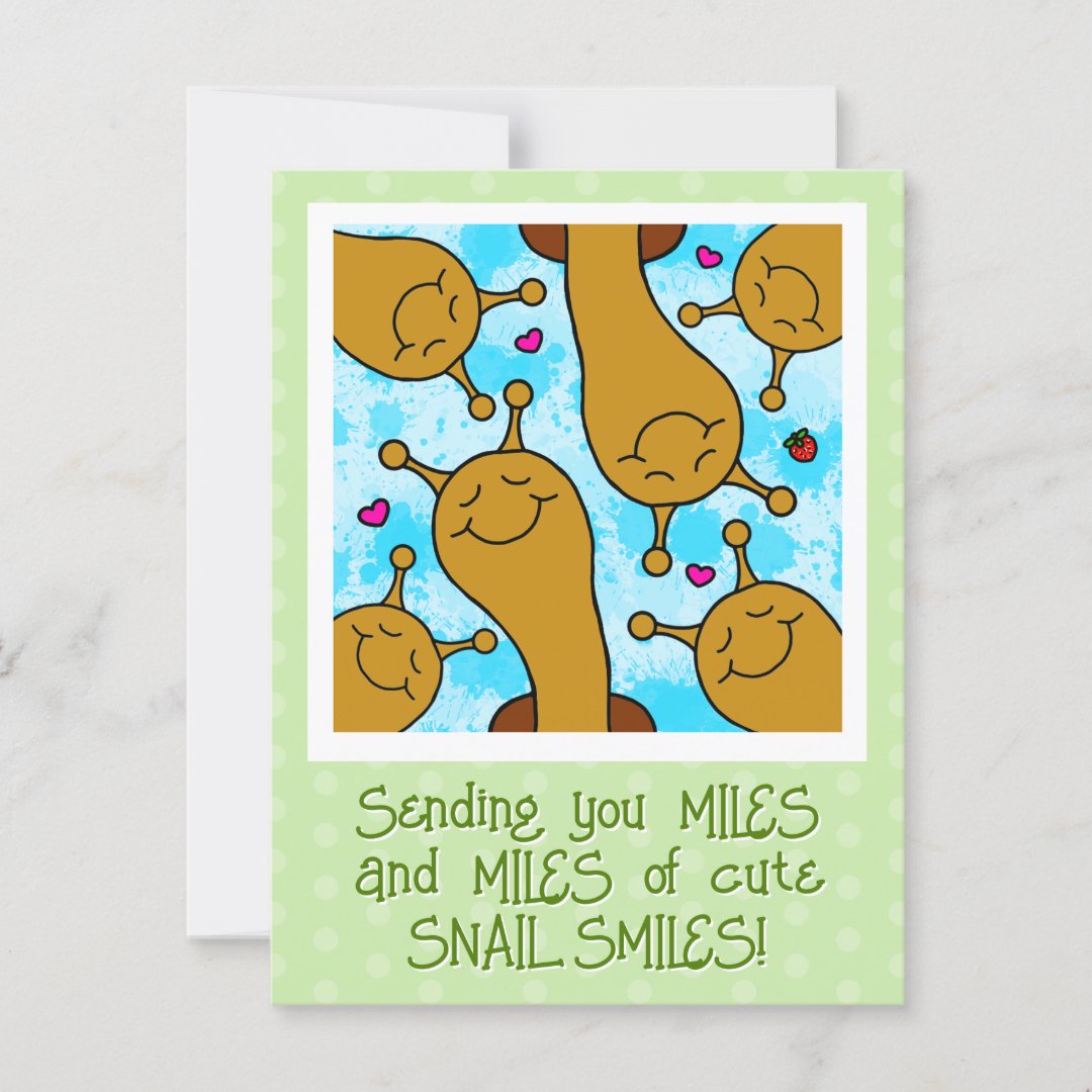 Cute Snail Miles Of Smiles Postcard