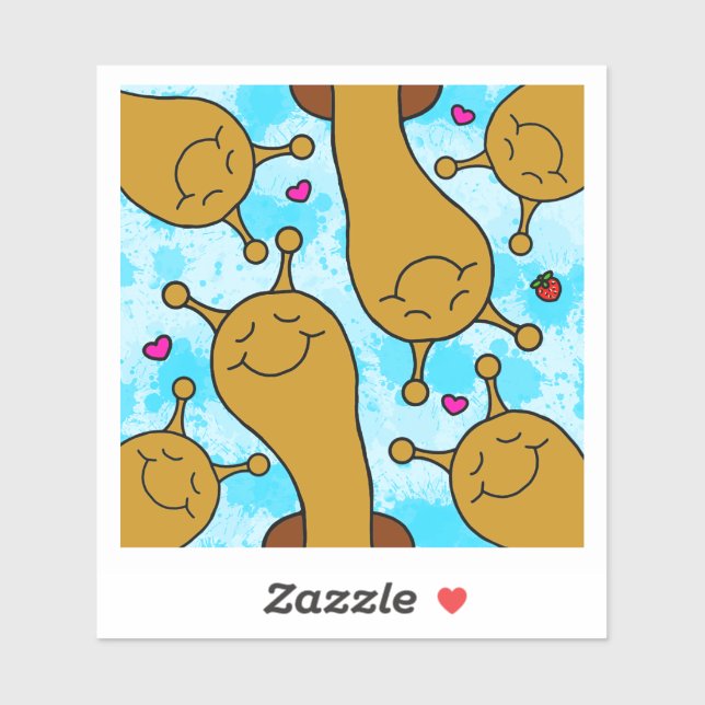 Cute Snail Miles Of Smiles Friendship Vinyl Sticker (Sheet)