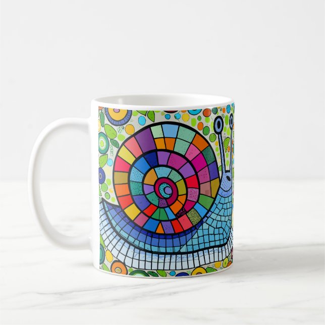 Cute snail mosaic coffee mug (Left)
