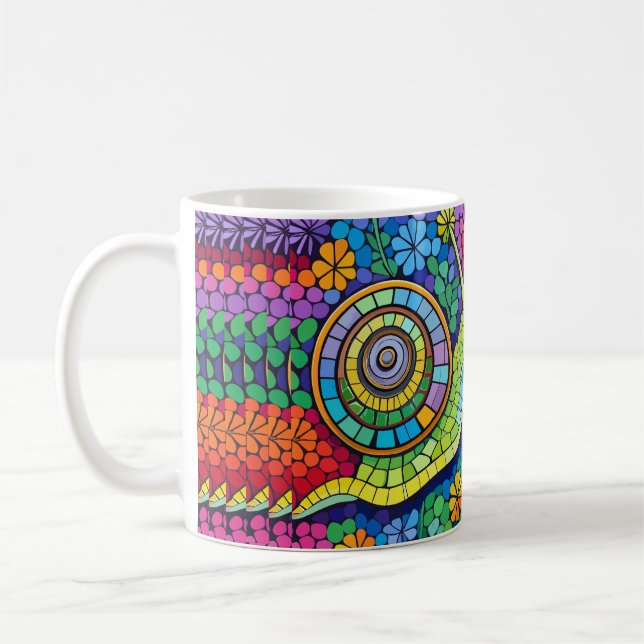 Cute snail mosaic coffee mug (Left)