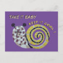 Cute Snail Mosaic Cust. Take it Easy Postcard