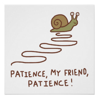 Cute Snail Patience Motivational Quote Poster